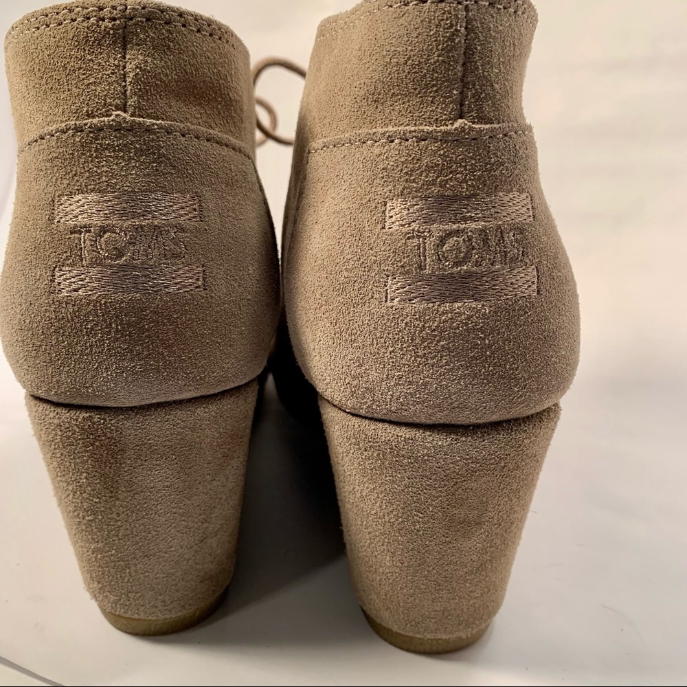 Tom’s Desert Suede Taupe Wedges Size 8 - Picture 4 of 9